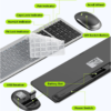 seenda SKM64-3 Rechargeable Wireless Bluetooth Keyboard Mouse, Multi-Device Ultr