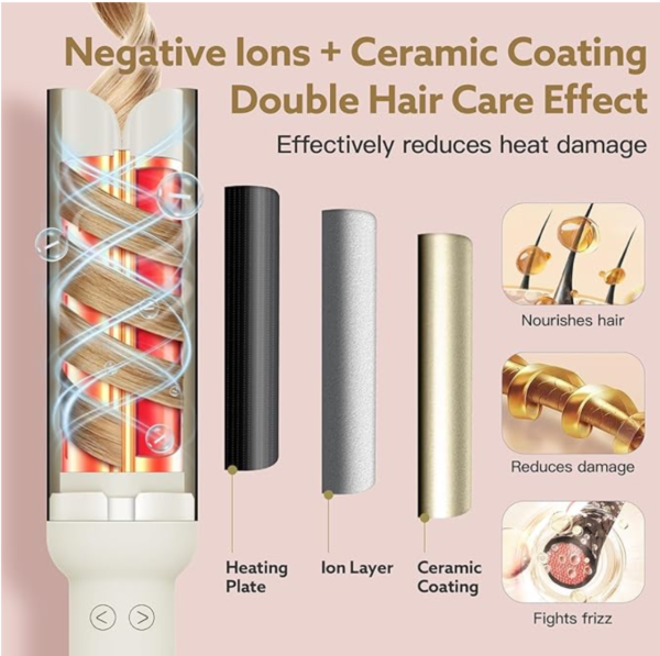 webeauty Automatic Hair Curler,Rotating Hair Curler with Innovative Air System, Curling Tongs,Curling Wand,100-240V,180°- 230°C,27mm Heating Panel