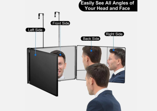 Screenshot 2026-01-10 232725 Vanexiss 3 Way Mirror,360 Mirror Self Cut Hair,Adjustable & Foldable Portable Trifold Mirror with Height Retractable Hook,for DIY Haircut,Hair Coloring,Hair Braiding,Shaving,Makeup