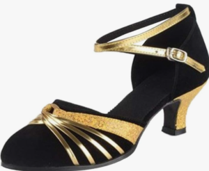 Womens Latin Dance Shoes Closed Toe Ankle Strap – Black UK 5