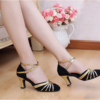 Womens Latin Dance Shoes Closed Toe Ankle Strap – Black UK 5