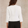Allegra K Women's Elegant Blazer Collarless Peplum Jacket – White L
