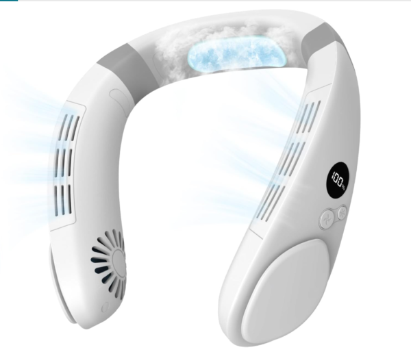 Neck Fan with Cooling Plate Bladeless Portable Quiet Air Conditioner – White