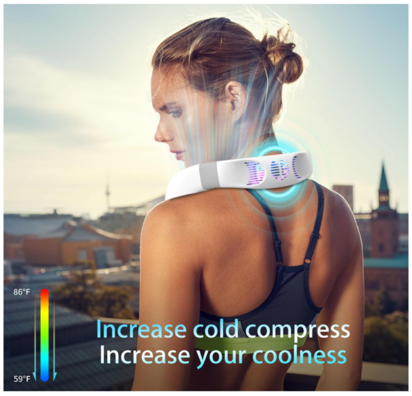 Neck Fan with Cooling Plate Bladeless Portable Quiet Air Conditioner – White