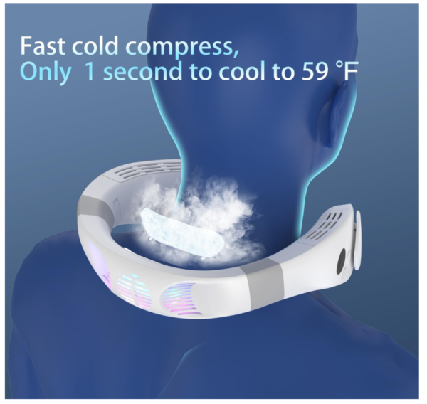 Neck Fan with Cooling Plate Bladeless Portable Quiet Air Conditioner – White