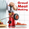 Geedel Meat Grinder 4 in 1 Manual Mincer Sausage Maker with Suction Base – Red