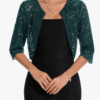 Screenshot 2026-01-11 133950 Women’s Hook Button Cardigan Lace Bolero Shrug 3/4 Sleeve – Dark Green M