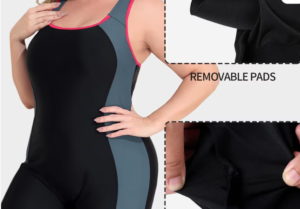 Charmo Women's Plus Size One Piece Swimsuit Racerback – Black 22 W