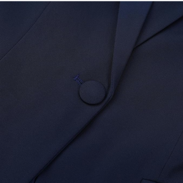 Women’s Long Sleeve Suit Jacket Elegant Business Blazer – Navy Blue L