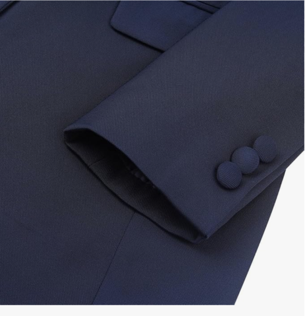 Women’s Long Sleeve Suit Jacket Elegant Business Blazer – Navy Blue L