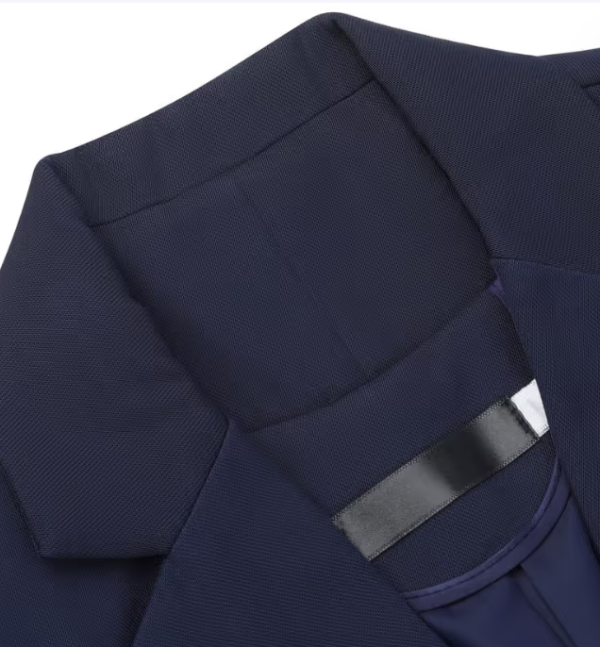 Women’s Long Sleeve Suit Jacket Elegant Business Blazer – Navy Blue L