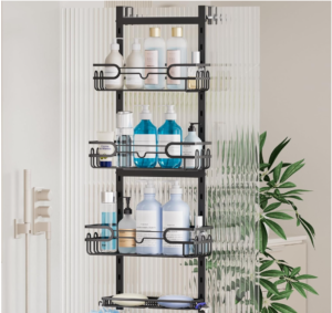 HapiRm Over The Door Shower Caddy - with 2 Soap Holders, 4 Tier Adjustable