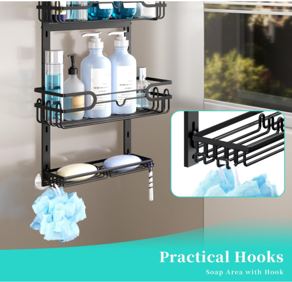 Screenshot 2026-01-15 174416 HapiRm Over The Door Shower Caddy - with 2 Soap Holders, 4 Tier Adjustable
