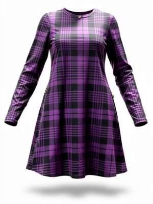 WhatsApp Image 2026-01-04 at 08.00.53 SENBATU Jumper Dress for Women Swing Christmas Dress with Pockets – Purple Black Plaid - Mixed Box