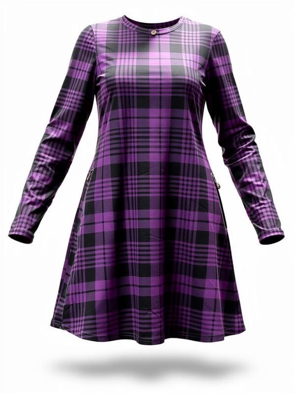 WhatsApp Image 2026-01-04 at 08.00.53 SENBATU Jumper Dress for Women Swing Christmas Dress with Pockets – Purple Black Plaid - Mixed Box